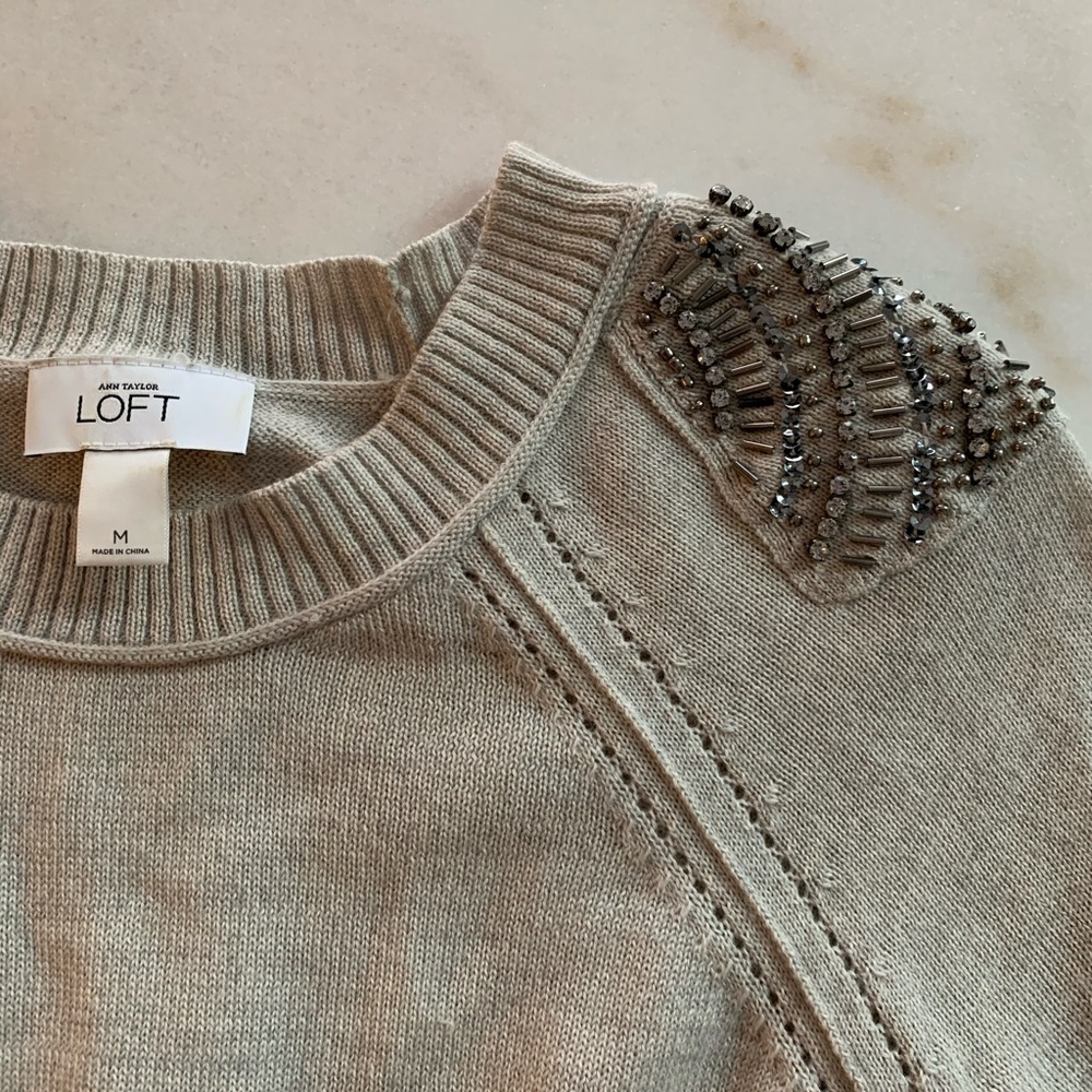 Ann Taylor Embellished Sweater Medium EUC